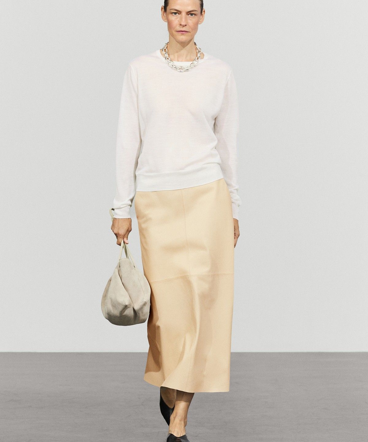 마시모두띠(MASSIMO DUTTI) 100% 울 라운드넥 니트 스웨터