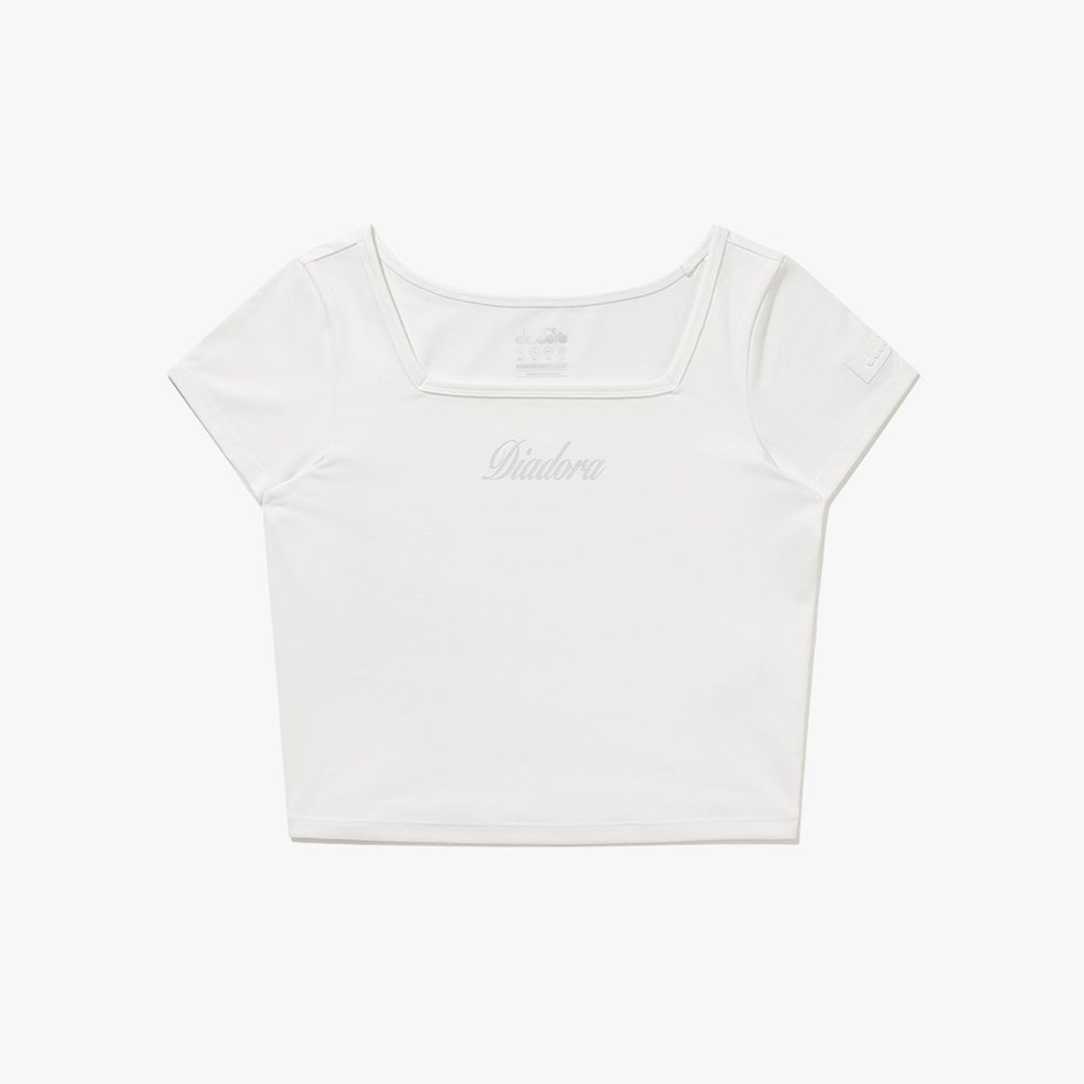 디아도라(diadora) 스퀘어넥 슬림 티셔츠 OFF WHITE