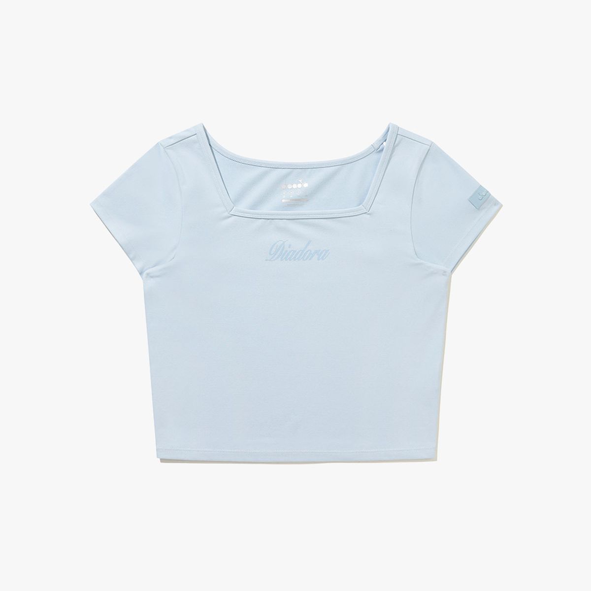 디아도라(diadora) 스퀘어넥 슬림 티셔츠 SKY BLUE