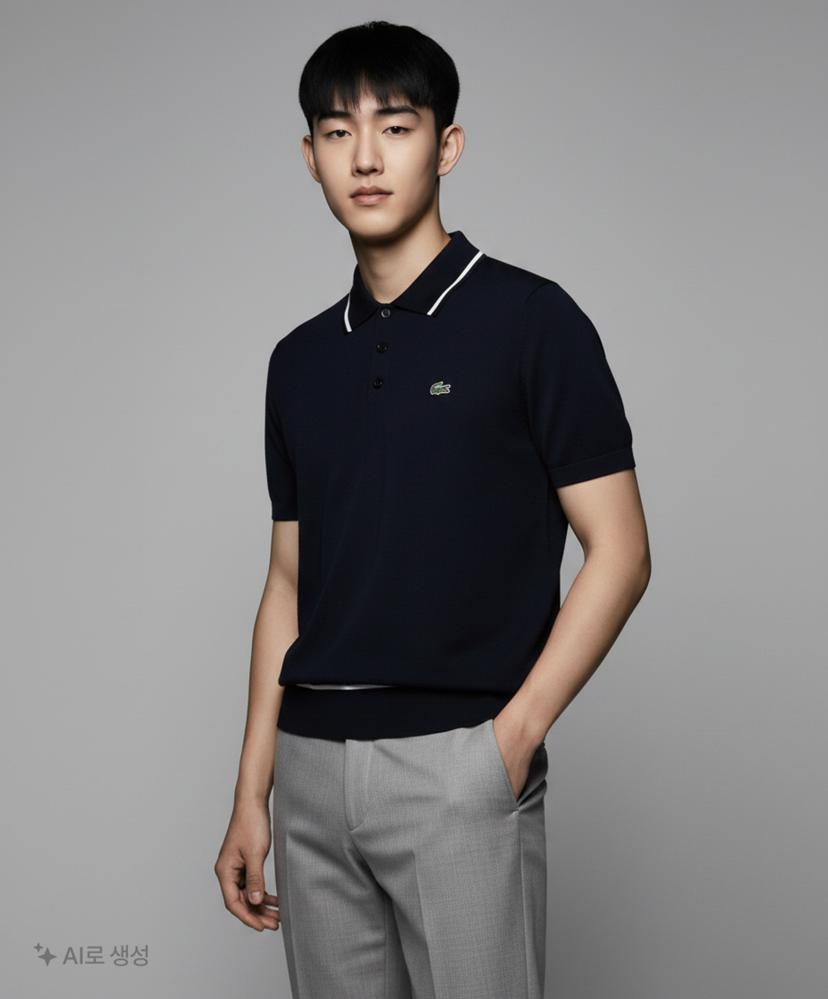 라코스테(LACOSTE) 남성 라인 포인트 폴로 스웨터 AH121E-53G 166 M