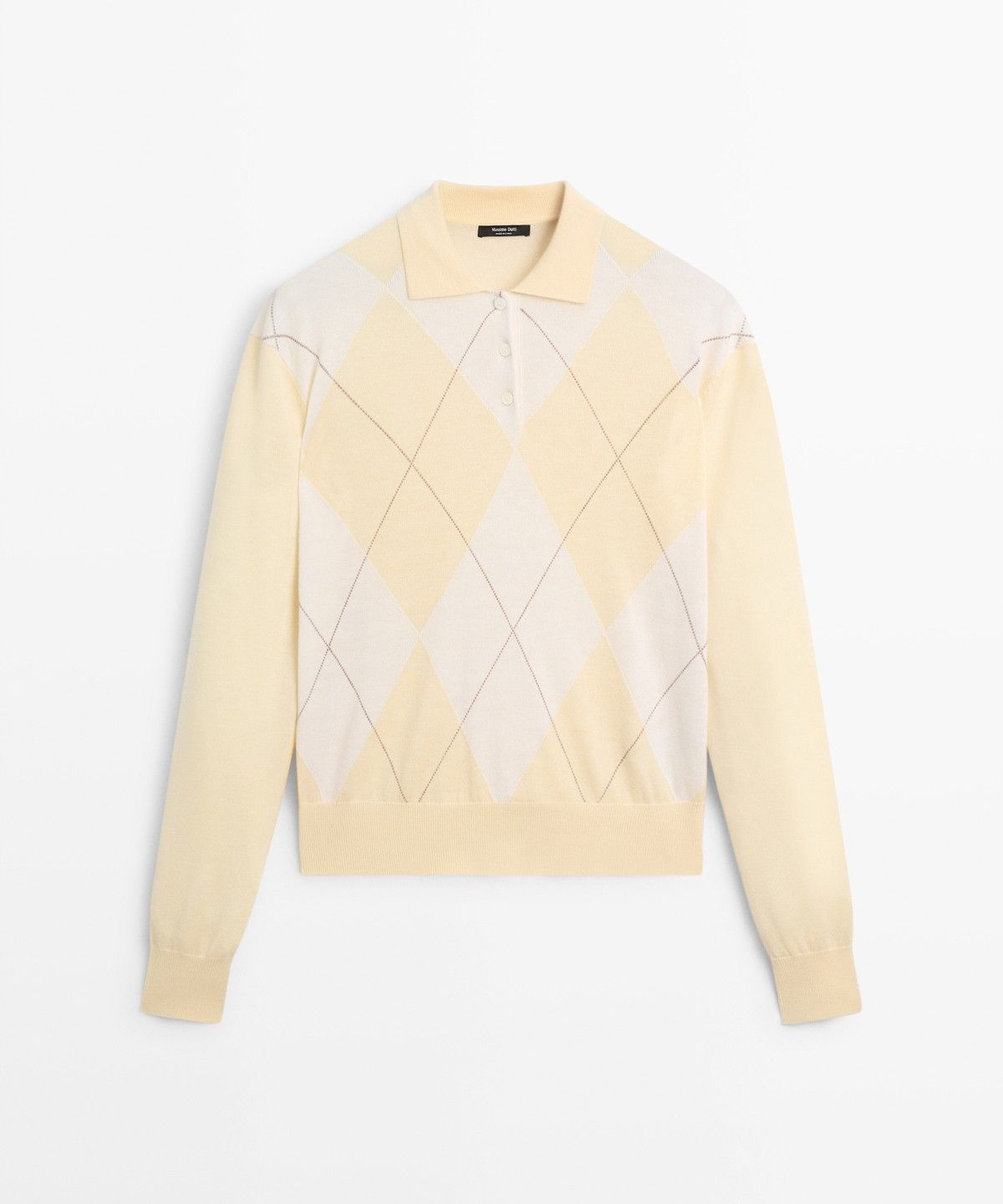 마시모두띠(MASSIMO DUTTI) 다이아몬드 폴로 니트 스웨터