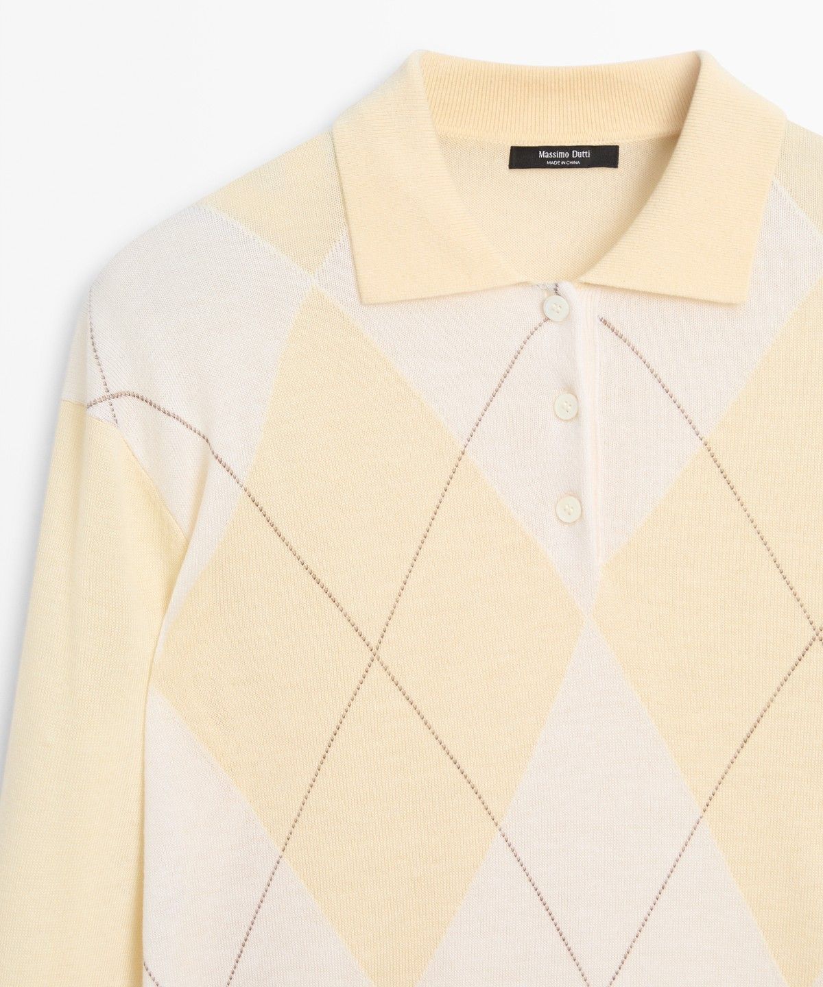마시모두띠(MASSIMO DUTTI) 다이아몬드 폴로 니트 스웨터