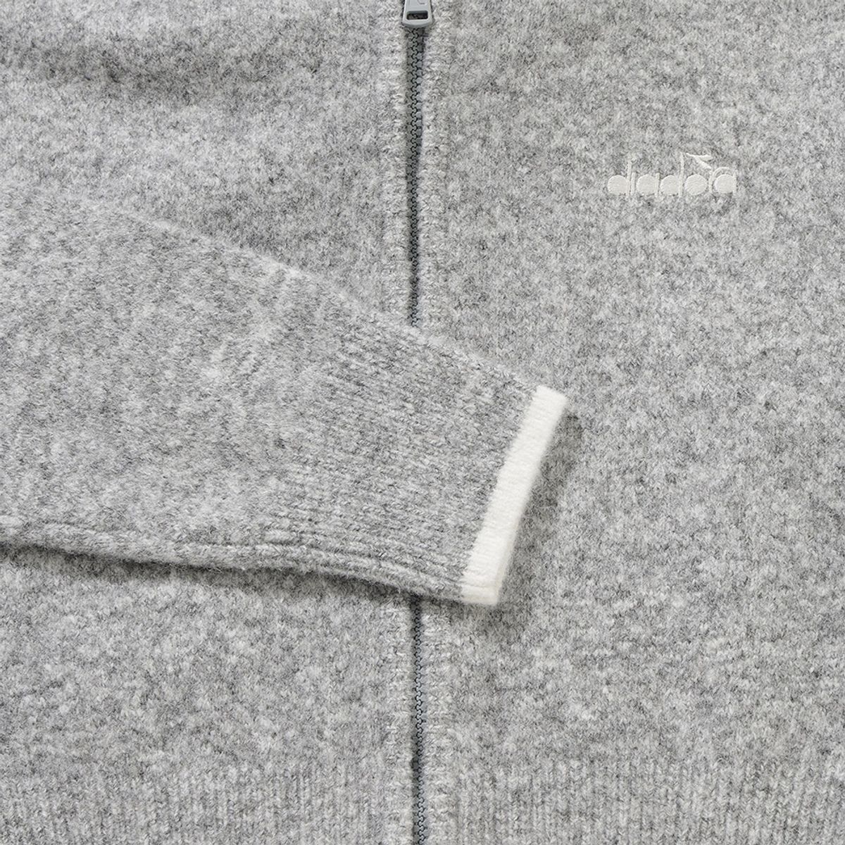 디아도라(diadora) 투톤 스웨터 후드 집업 자켓 우먼 GREY