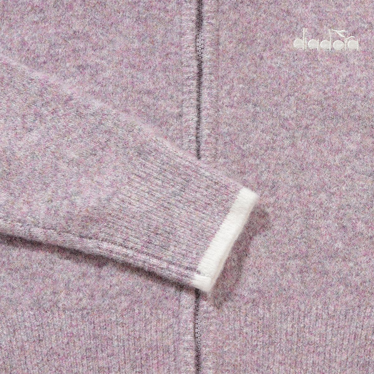 디아도라(diadora) 투톤 스웨터 후드 집업 자켓 우먼 PINK