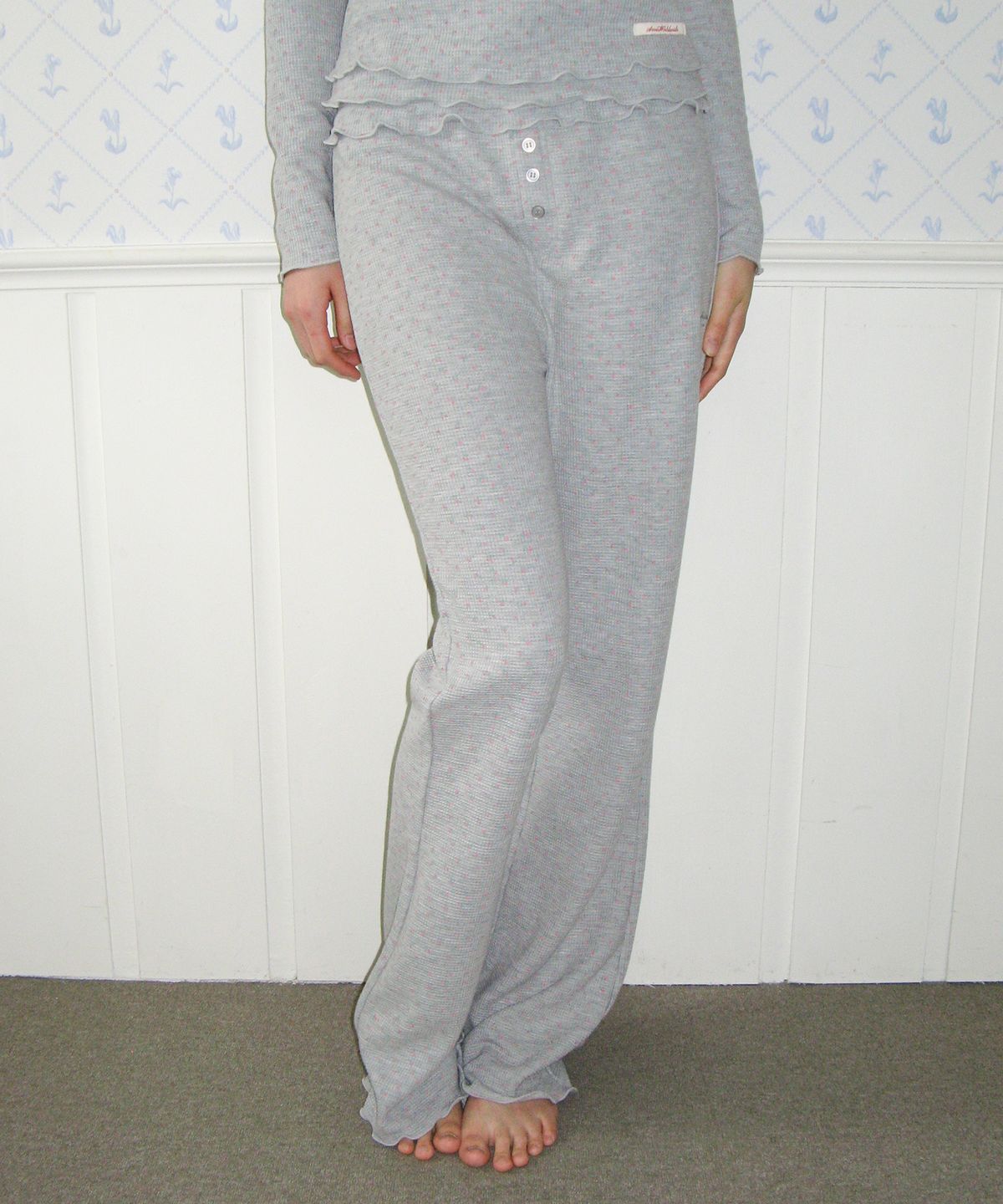 아메스 월드와이드(AMES-WORLDWIDE) CLASSIC FLOWER BOOT CUT PANTS GREY