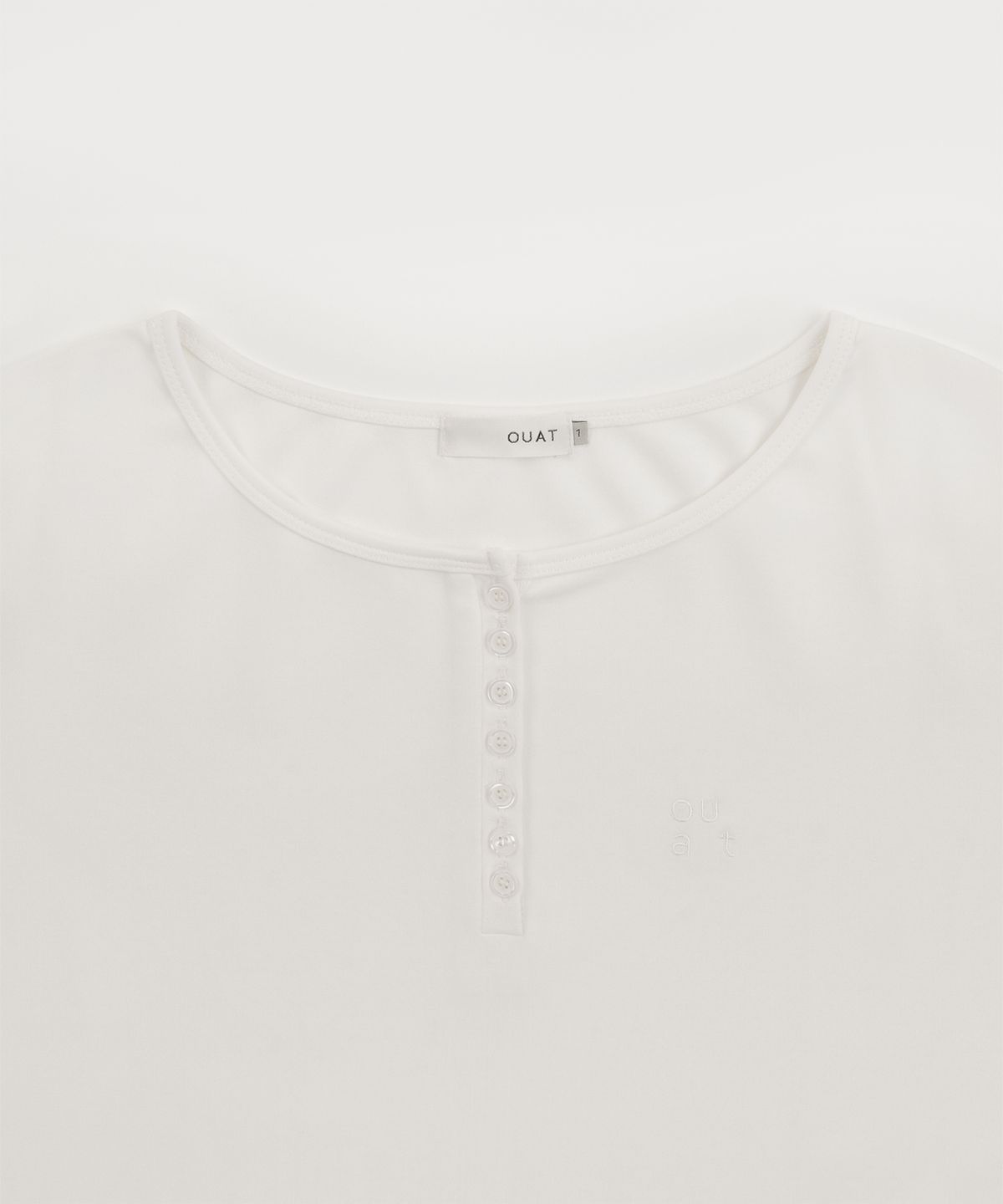 오우앗(OUAT) 헨리넥 롱 슬리브 티셔츠 (WHITE)