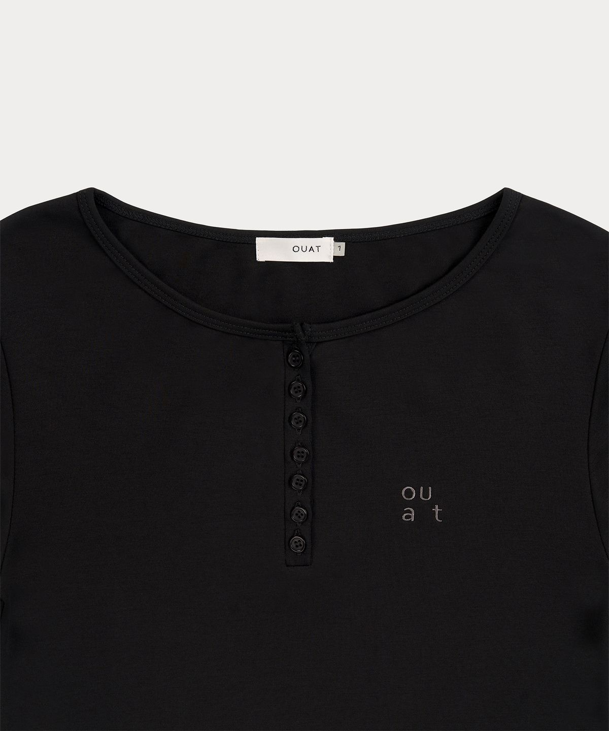 오우앗(OUAT) 헨리넥 롱 슬리브 티셔츠 (BLACK)