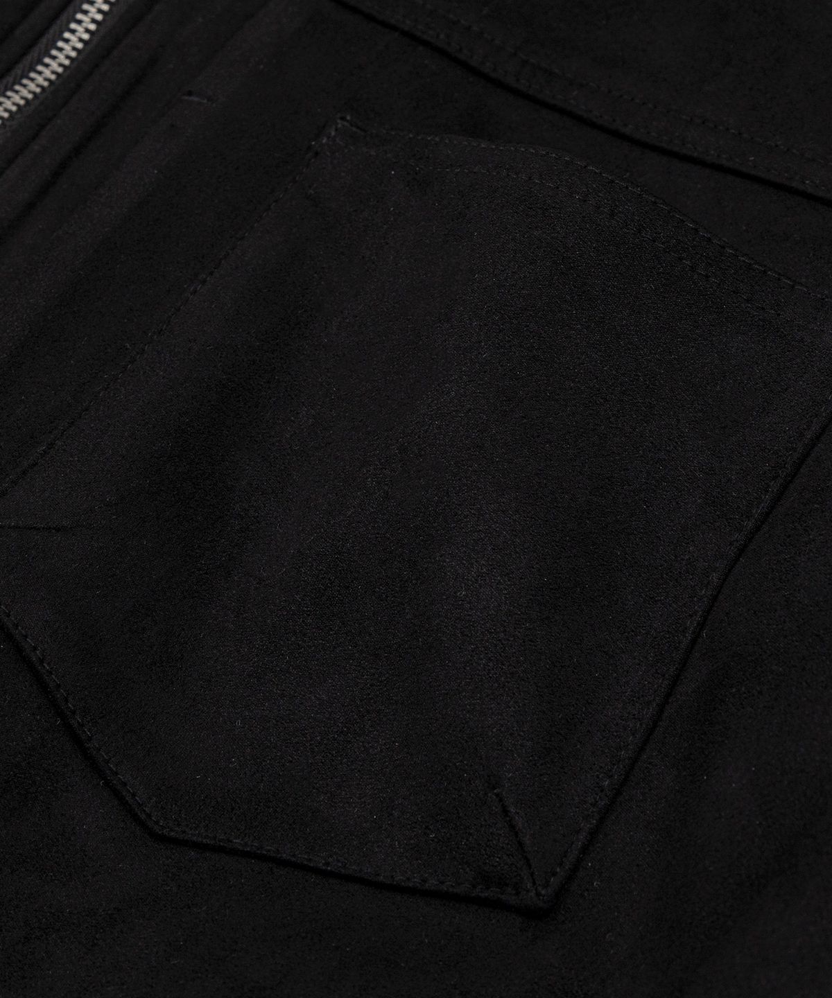 레테르코모(LETTERCOMO) 스탠드 칼라 스웨이드 크롭 자켓 블랙