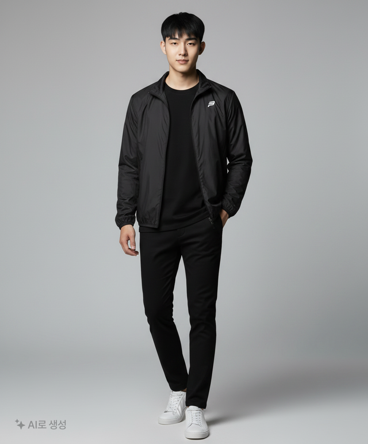 빈폴 스포츠(BEANPOLE SPORT) Unisex 블랙 베이직 로고 점퍼 (BO0239JB25) 100