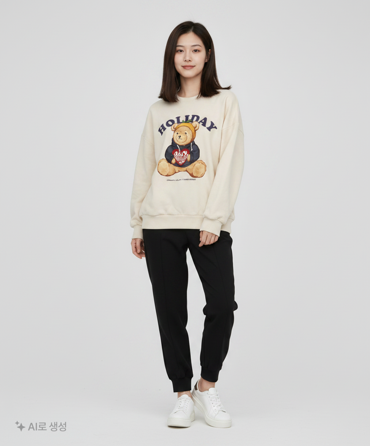 오디너리 홀리데이(ORDINARY HOLIDAY) 아일랜드하트베어맨투맨 ISLAND LOVE BEAR MTM FREE