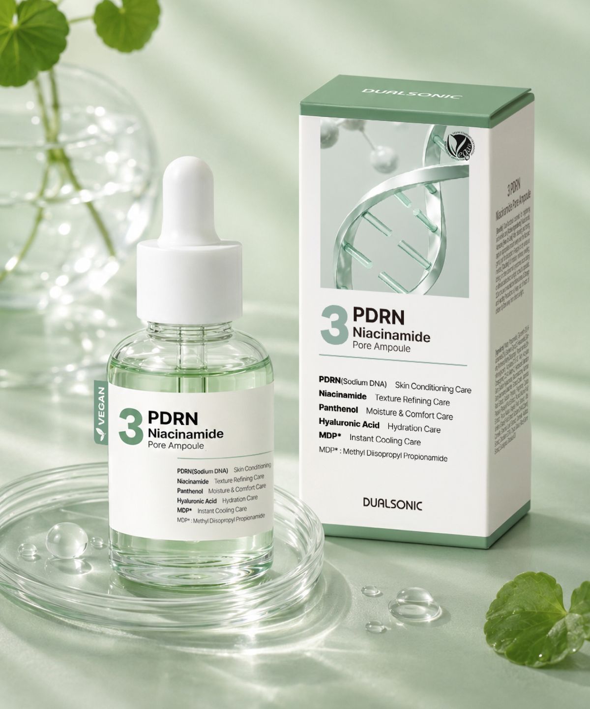 듀얼소닉(DUALSONIC) No.3 PDRN 나이아신아마이드 포어 앰플 50ml 모공 리셋