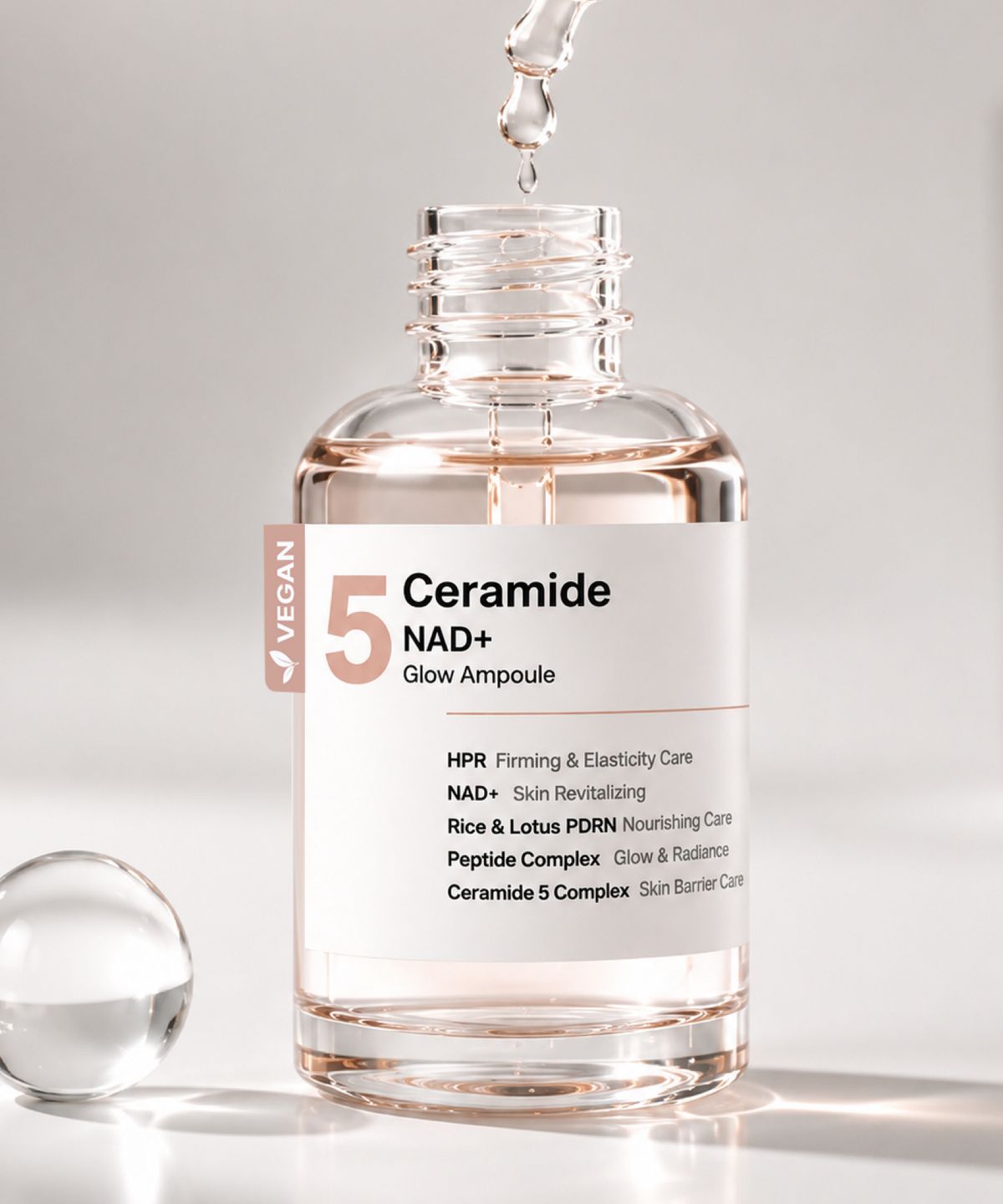 듀얼소닉(DUALSONIC) No.5 세라마이드 NAD+ 글로우 앰플 50ml 윤광 부스터