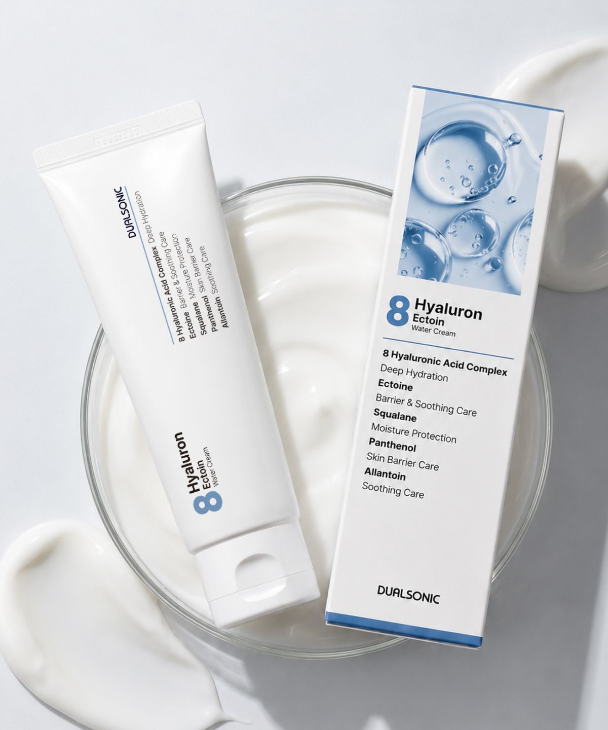 듀얼소닉(DUALSONIC) No.8 히알루론 엑토인 워터 크림 80ml 수분 광채