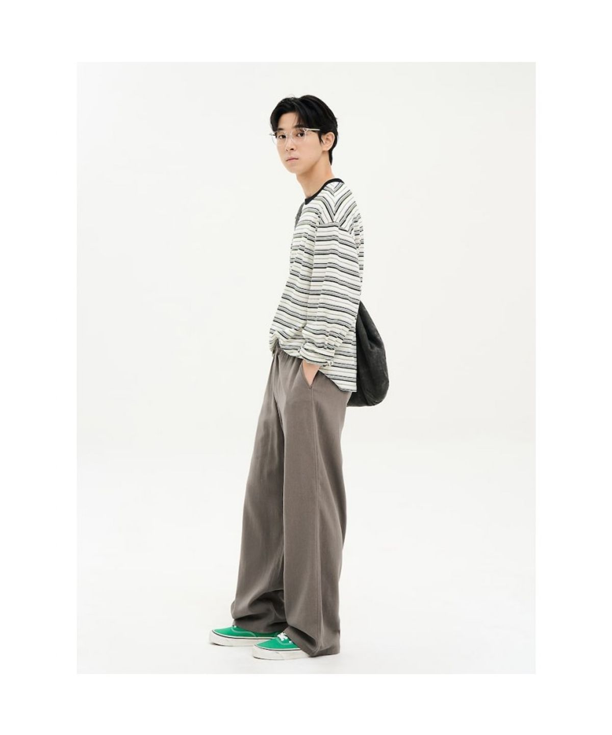 에잇세컨즈(8SECONDS) 데일리 멀티 스트라이프 긴소매 티  화이트