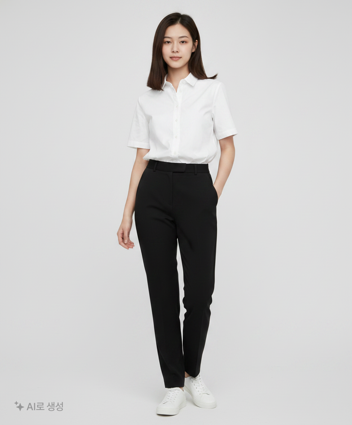미쏘(MIXXO) 셔츠카라 크롭 반팔 셔츠_MIWYAD710A S