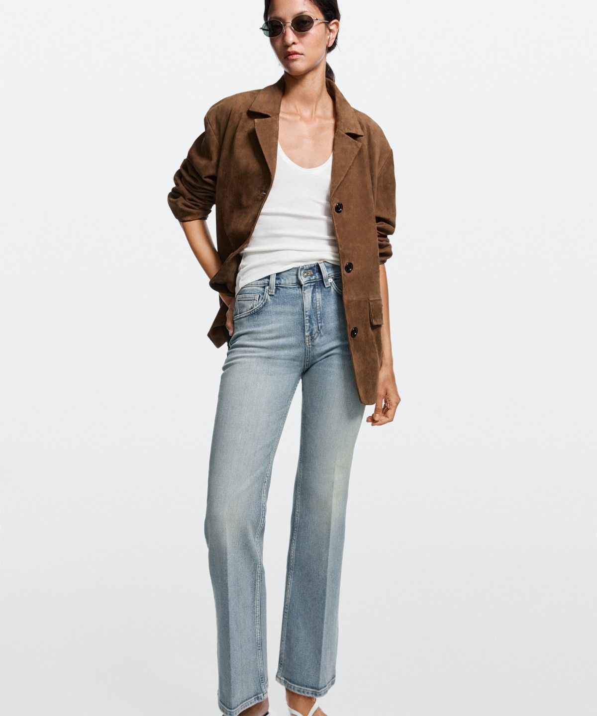 마시모두띠(MASSIMO DUTTI) 미드라이즈 플레어핏 데님 팬츠