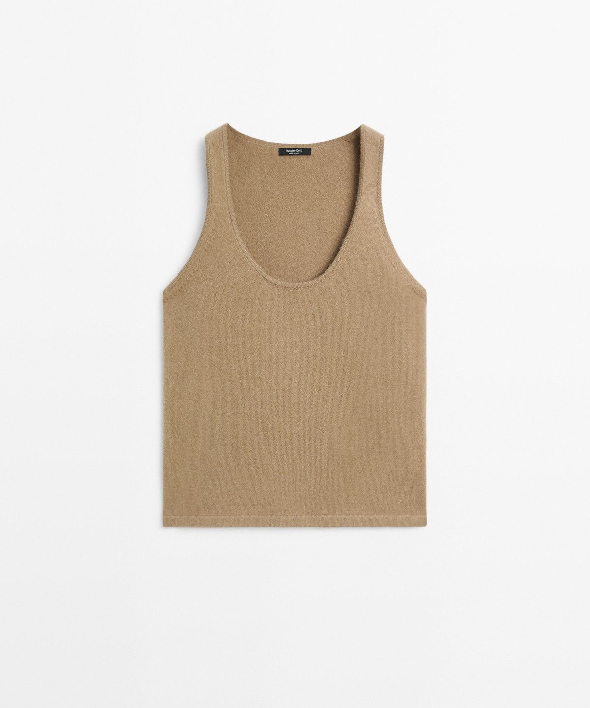 마시모두띠(MASSIMO DUTTI) 울 혼방 라운드 넥 니트 탑