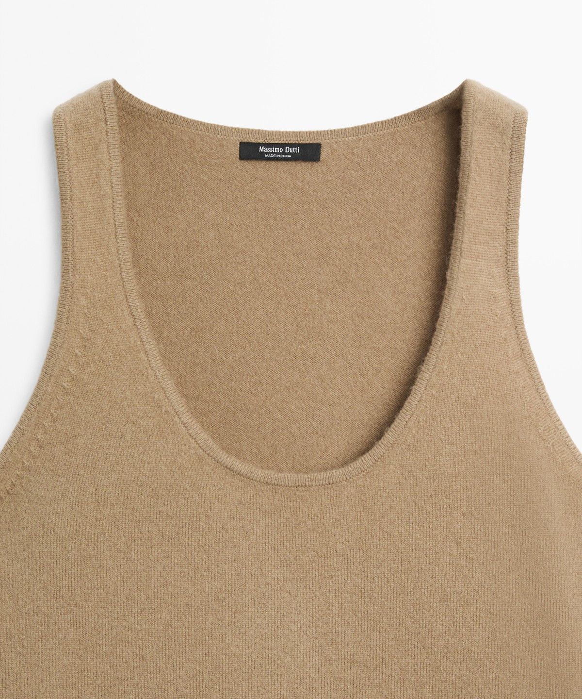 마시모두띠(MASSIMO DUTTI) 울 혼방 라운드 넥 니트 탑