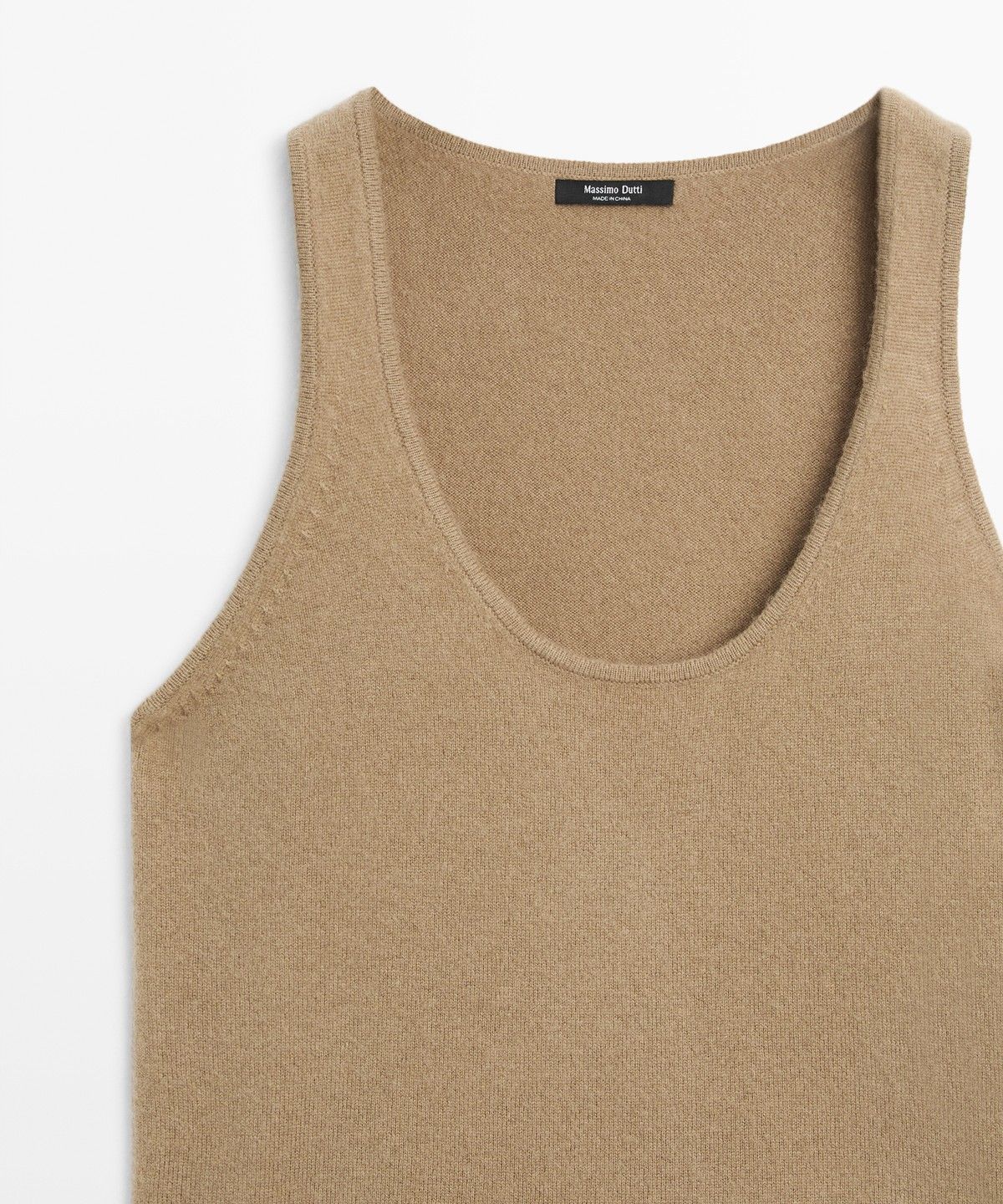 마시모두띠(MASSIMO DUTTI) 울 혼방 라운드 넥 니트 탑