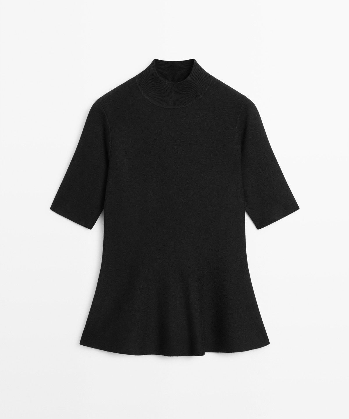 마시모두띠(MASSIMO DUTTI) 페플럼 디테일 니트 탑
