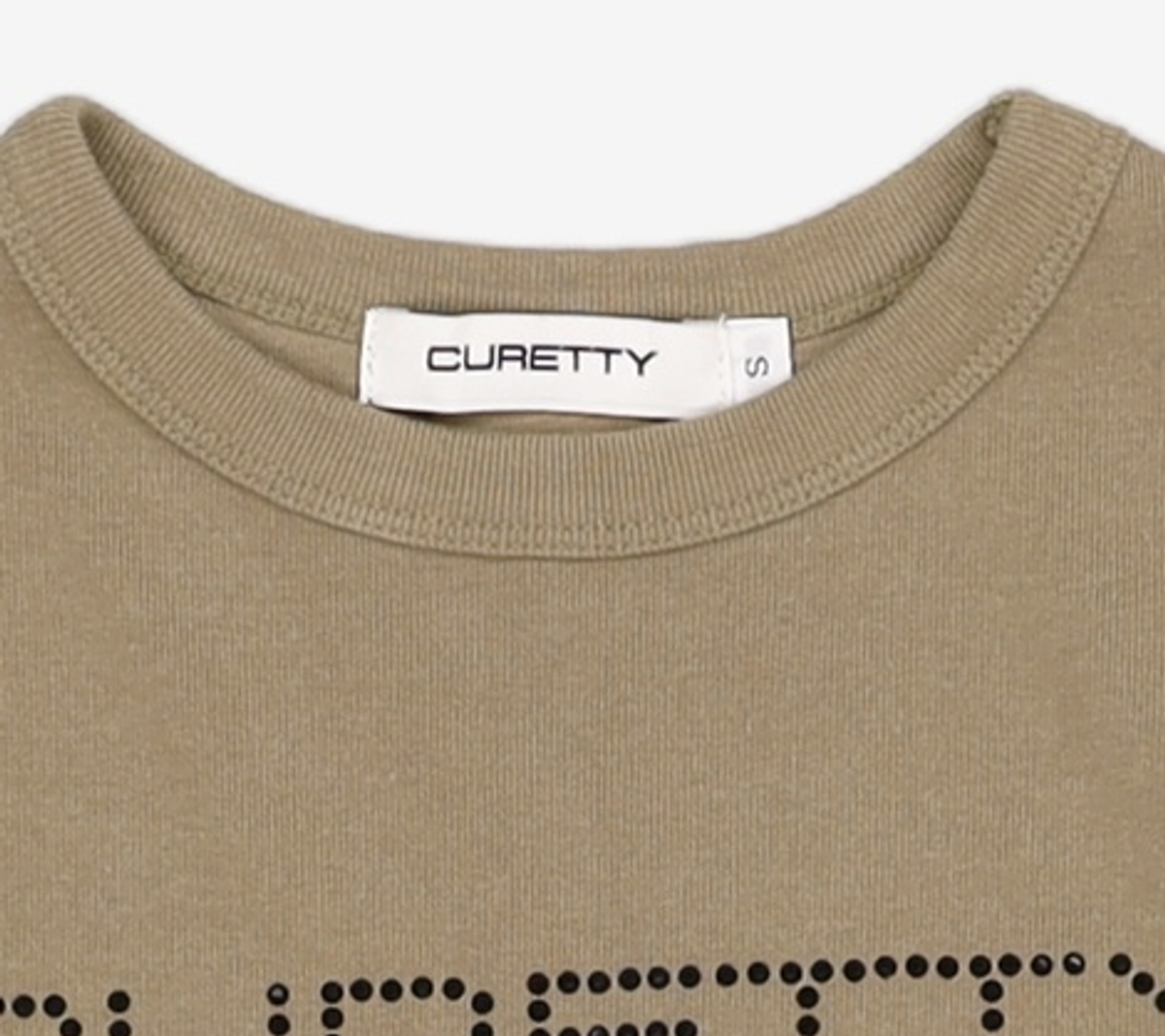 큐리티(CURETTY) C RHINESTONE LOGO T-SHIRT_KHAKI S