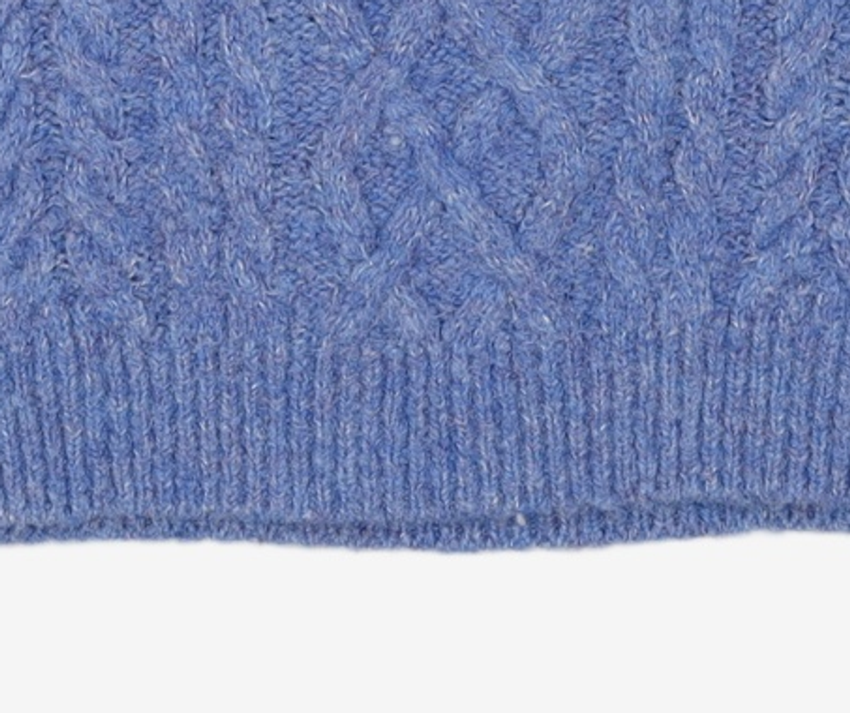 마틴플랜(MARTIN PLAN) Martin Symbol Cable Crewneck Knit - BLUE S
