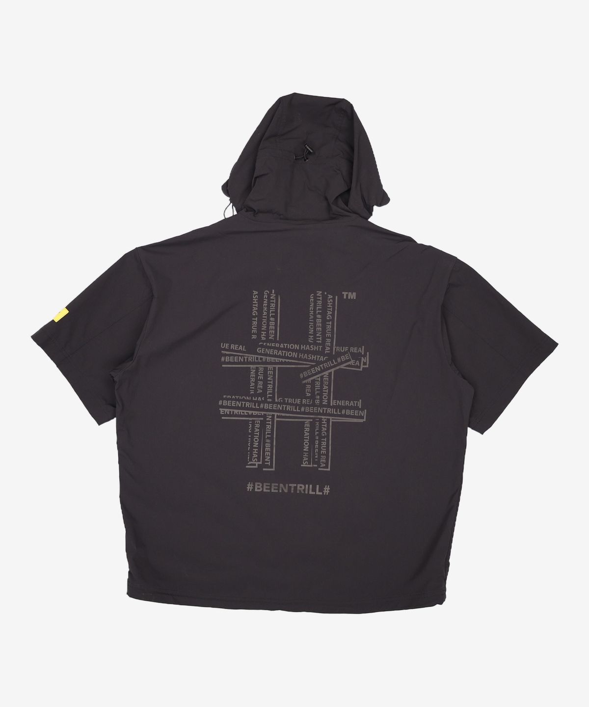 빈트릴(BEENTRILL) 후디 오버핏 반팔 아노락(블랙) M