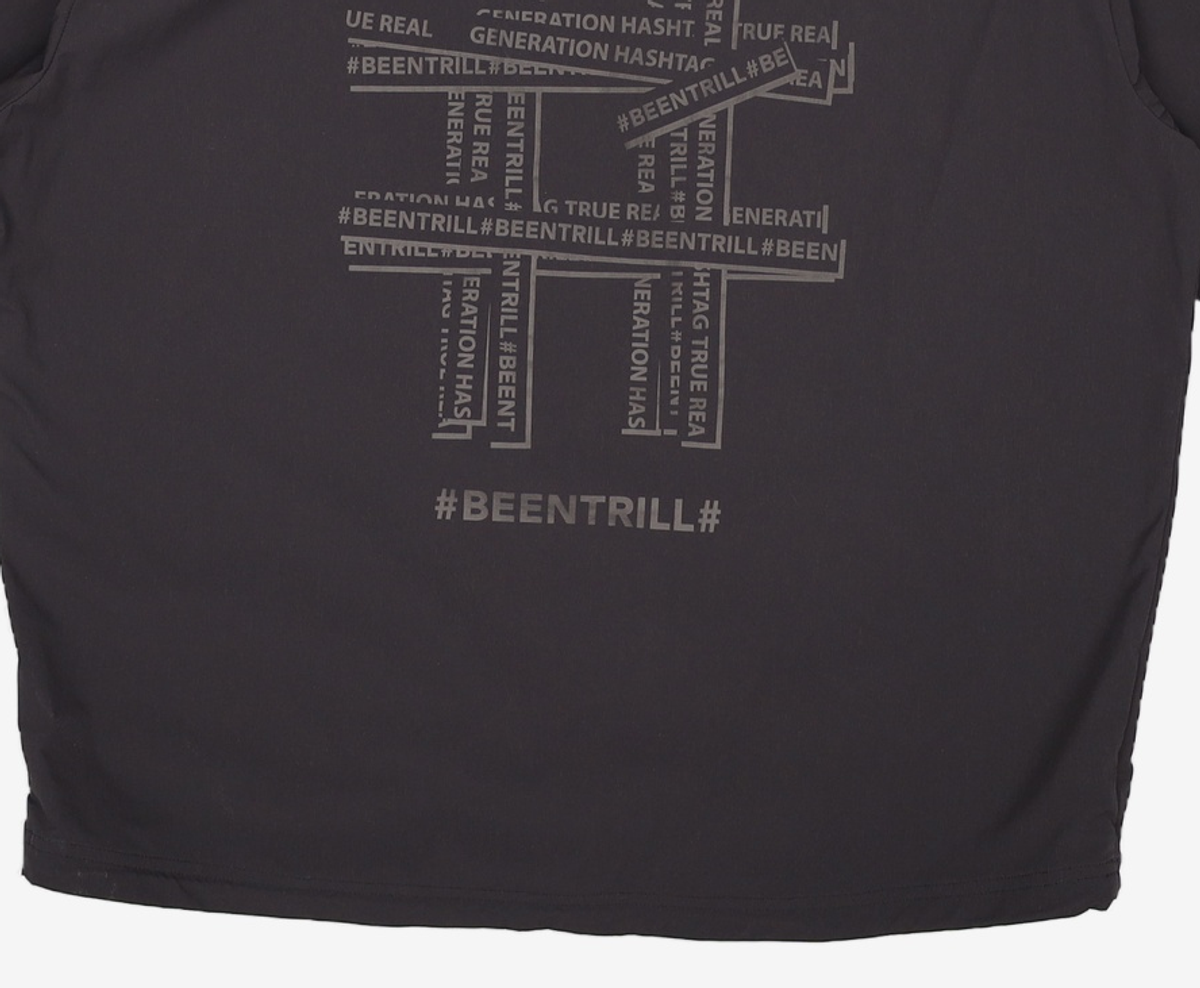 빈트릴(BEENTRILL) 후디 오버핏 반팔 아노락(블랙) M