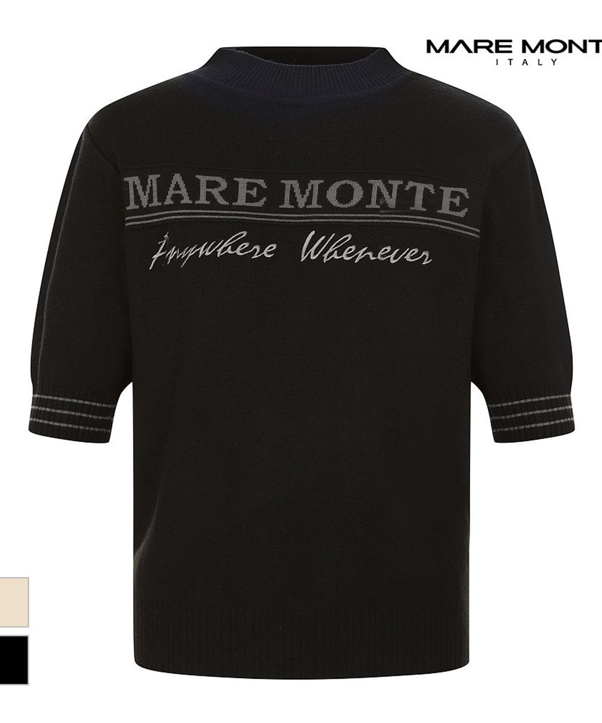 마레몬떼(MAREMONTE) 컬러배색 레터링 반팔니트_M249MKT51M0