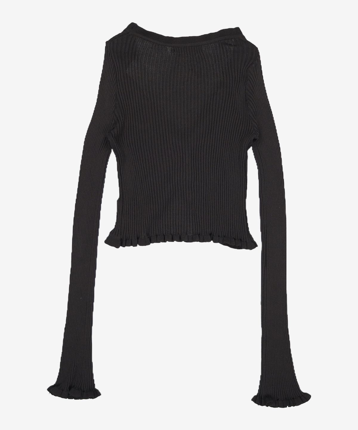 큐리티(CURETTY) C RUFFLE HEM CARDIGAN_BLACK S