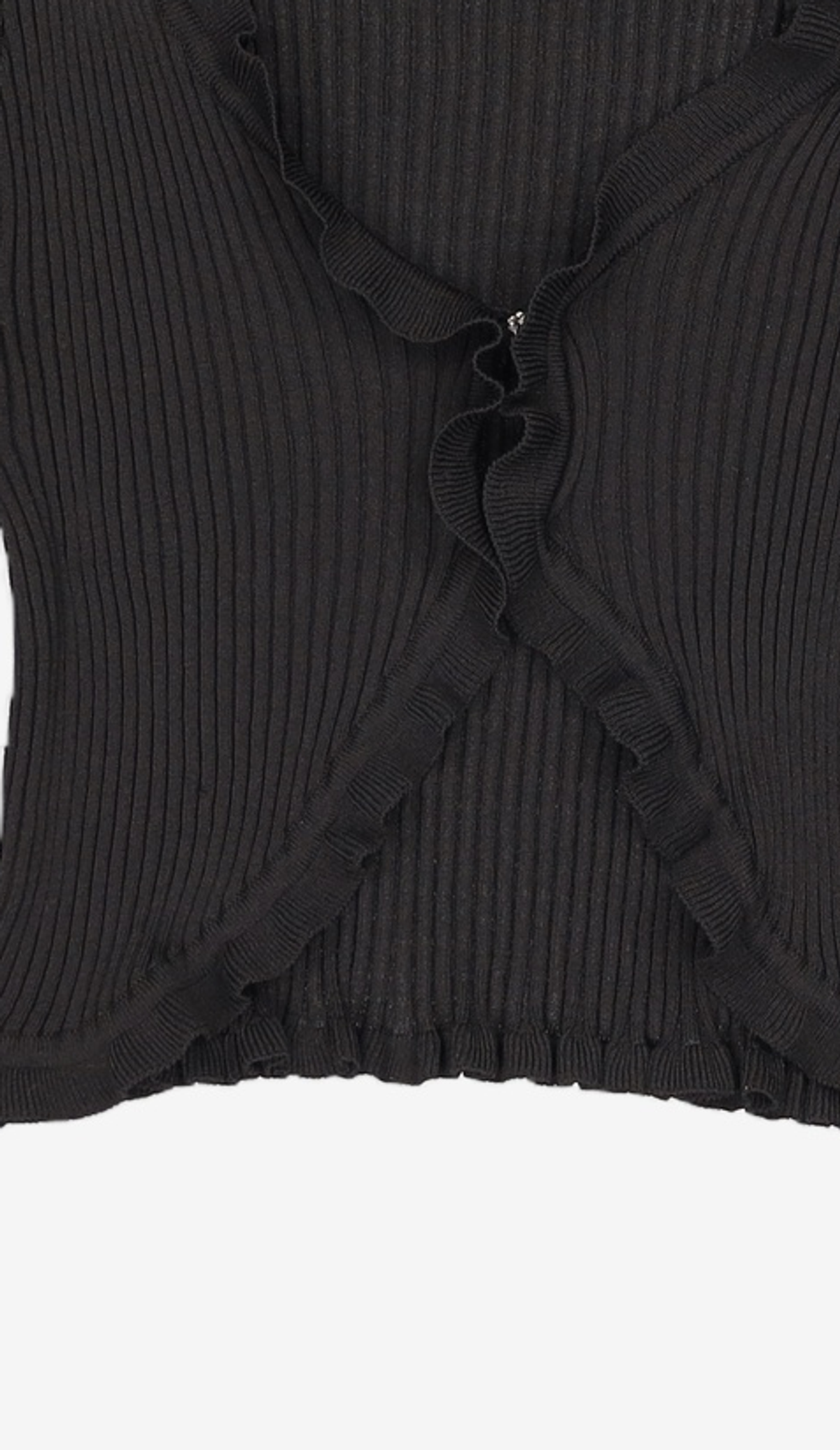 큐리티(CURETTY) C RUFFLE HEM CARDIGAN_BLACK S