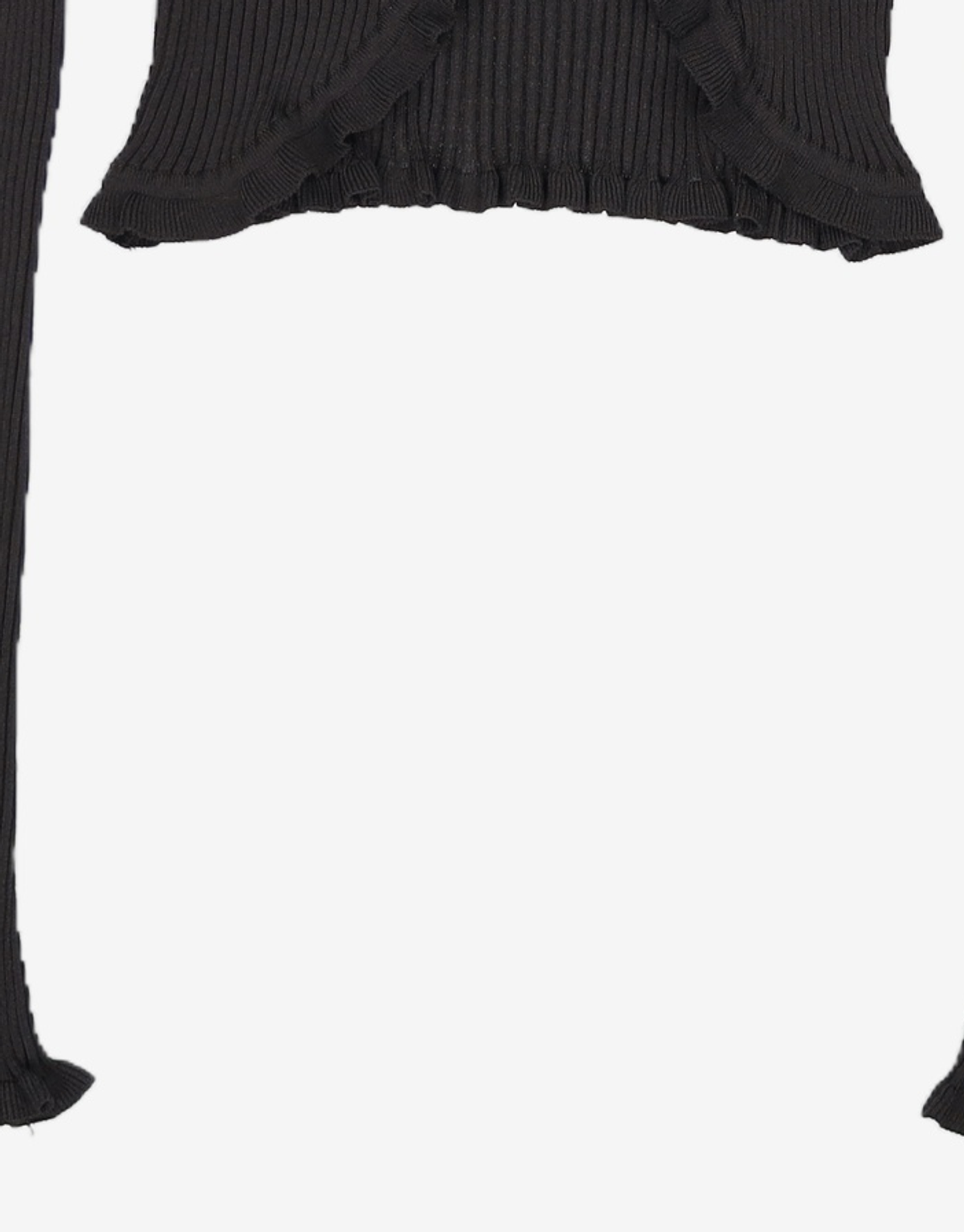 큐리티(CURETTY) C RUFFLE HEM CARDIGAN_BLACK S