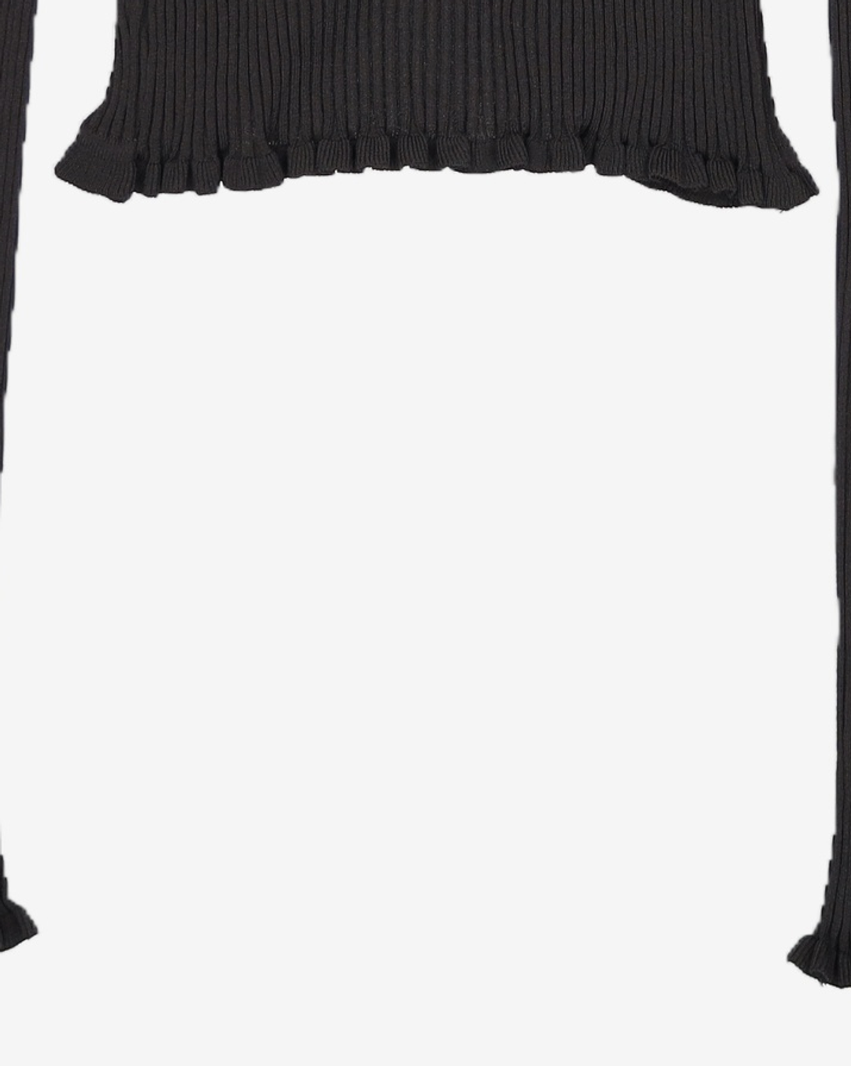 큐리티(CURETTY) C RUFFLE HEM CARDIGAN_BLACK S
