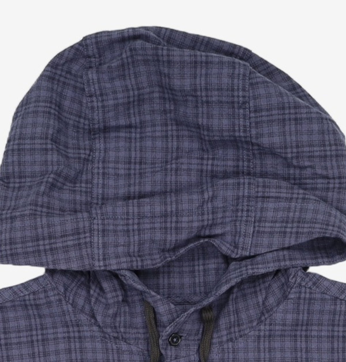 세컨모놀로그(SECONDMONO) Roll-up Button Hooded Check Half Shirt [NAVY]_SESH013NAVY L