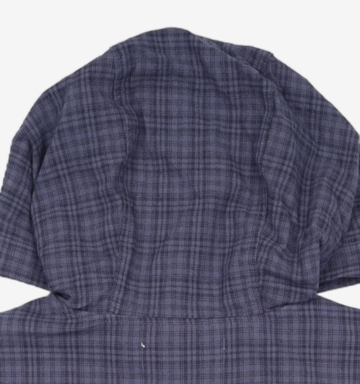 세컨모놀로그(SECONDMONO) Roll-up Button Hooded Check Half Shirt [NAVY]_SESH013NAVY L