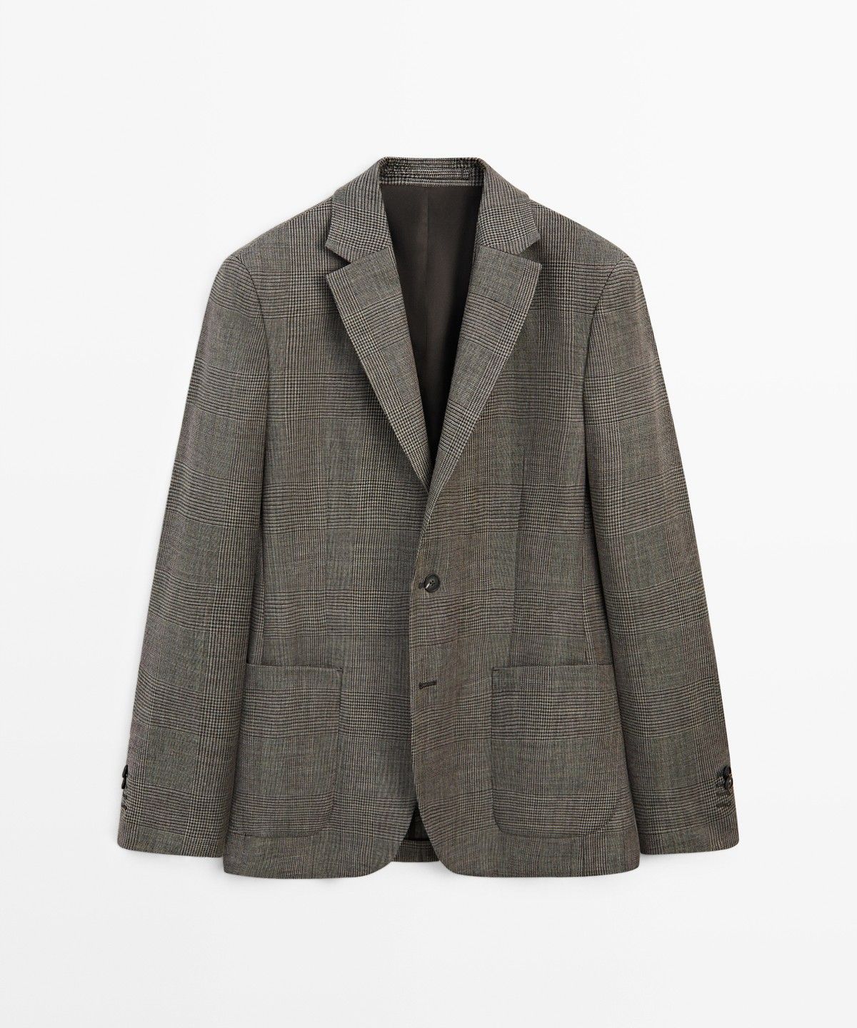 마시모두띠(MASSIMO DUTTI) 100% 울 테일러드 체크 블레이저