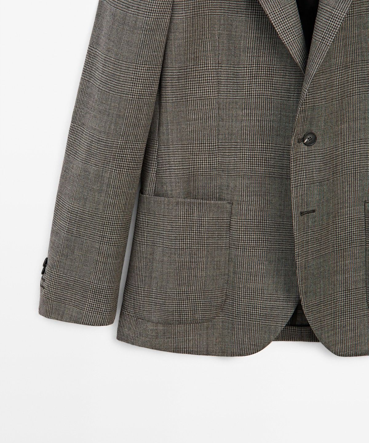 마시모두띠(MASSIMO DUTTI) 100% 울 테일러드 체크 블레이저