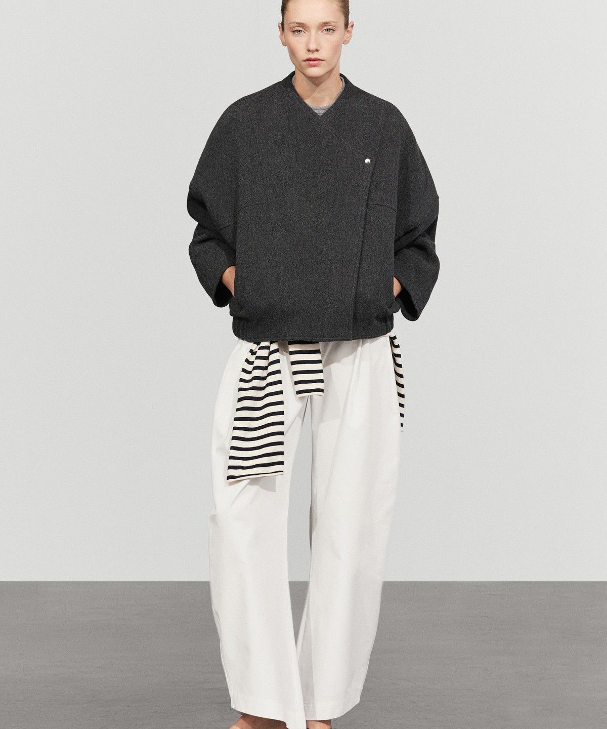 마시모두띠(MASSIMO DUTTI) 울 블렌드 봄버 재킷