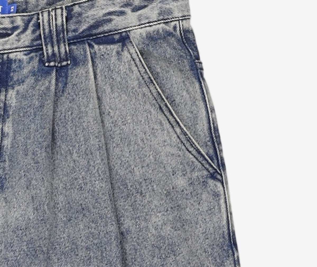 데케트(DECET) [AMC 데님]Dawn 2Pleats Wide Jeans DCPT007Blue 32