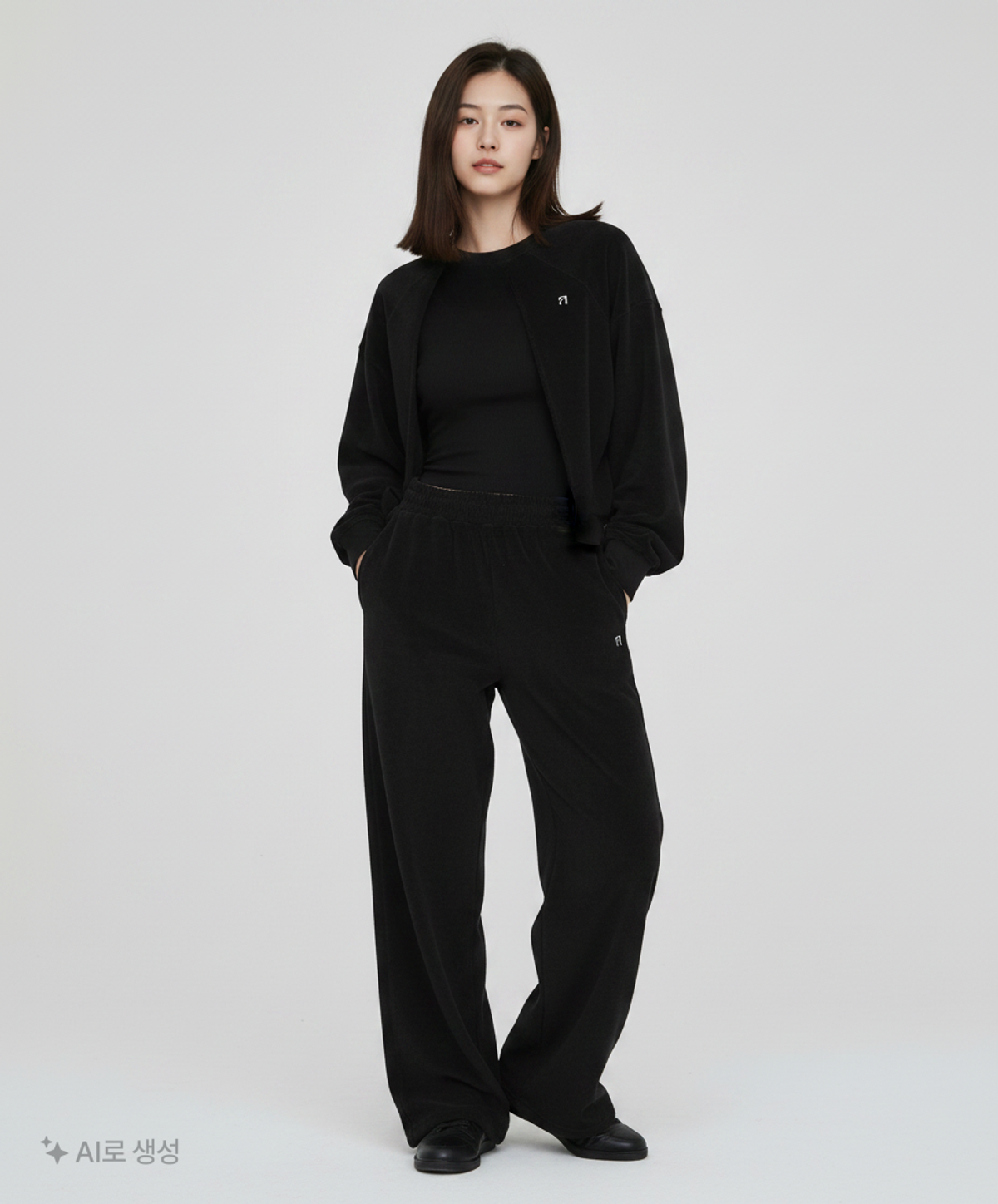 트리밍버드(TREEMINGBIRD) Terry Set-up Pants [ Black ] OS