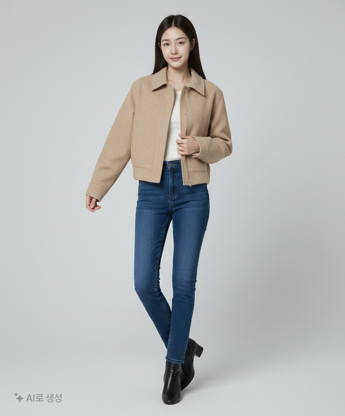미쏘(MIXXO) 스탠카라 집업 울자켓_MIWJKDT13B M