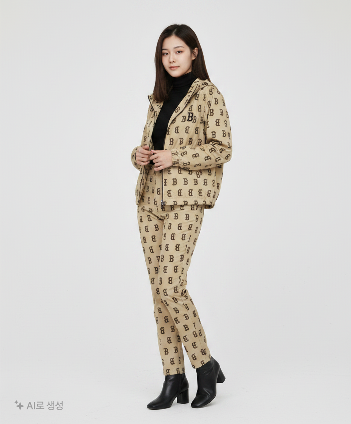 엠엘비(MLB) 모노그램 올오버 프린트 바람막이 B (Beige) S