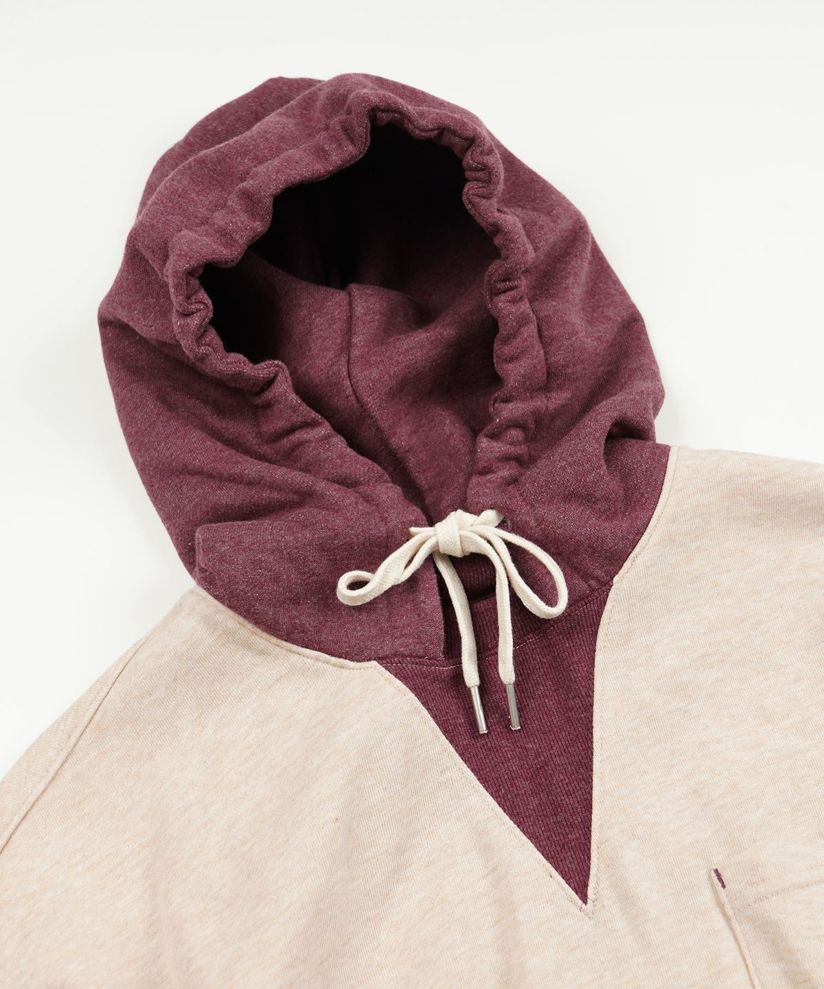 프리즘웍스(FRIZMWORKS) COLOR BLOCK POCKET HOODY _ BURGUNDY