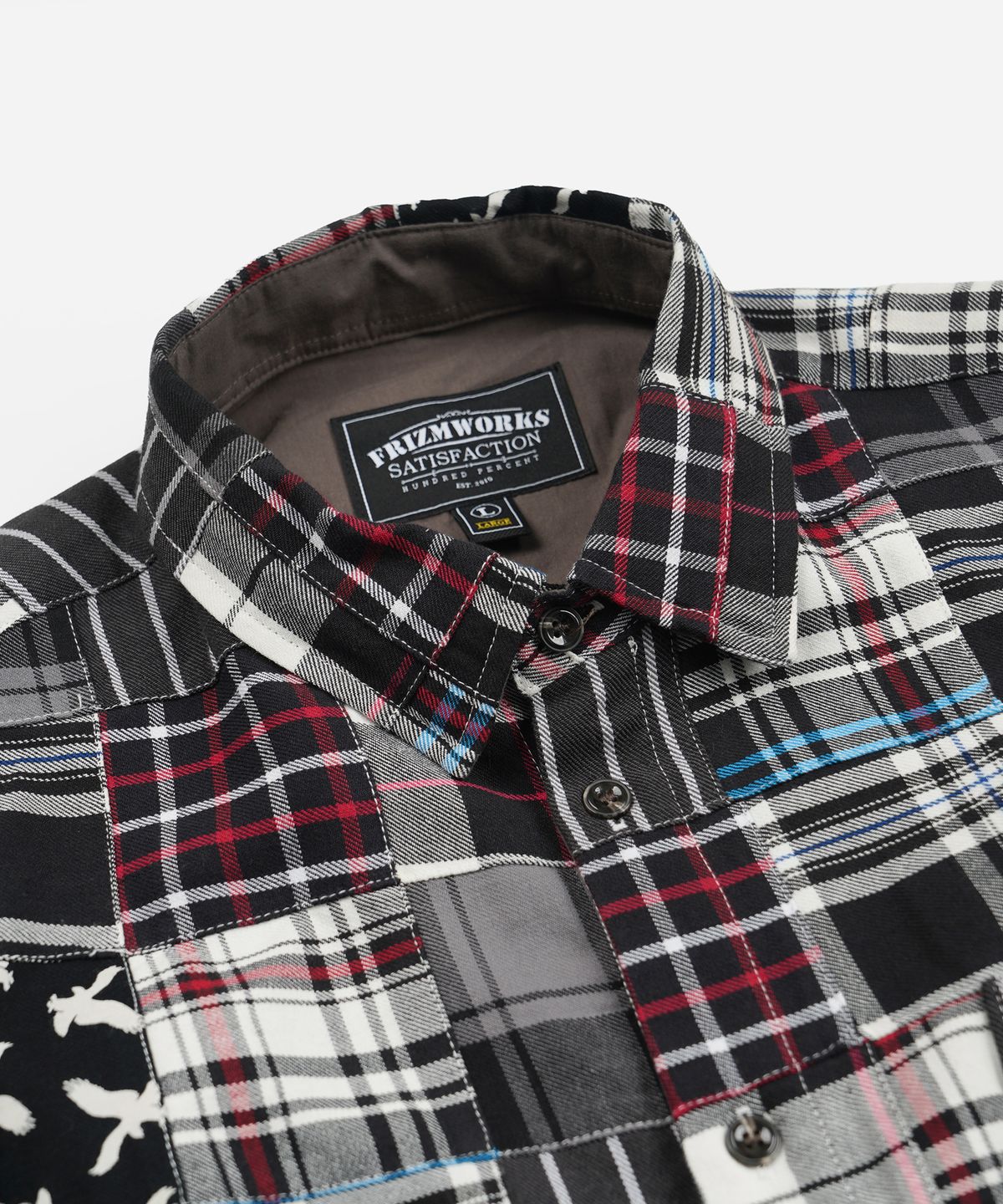 프리즘웍스(FRIZMWORKS) MADRAS PATCHWORK RELAXED SHIRT _ MONO