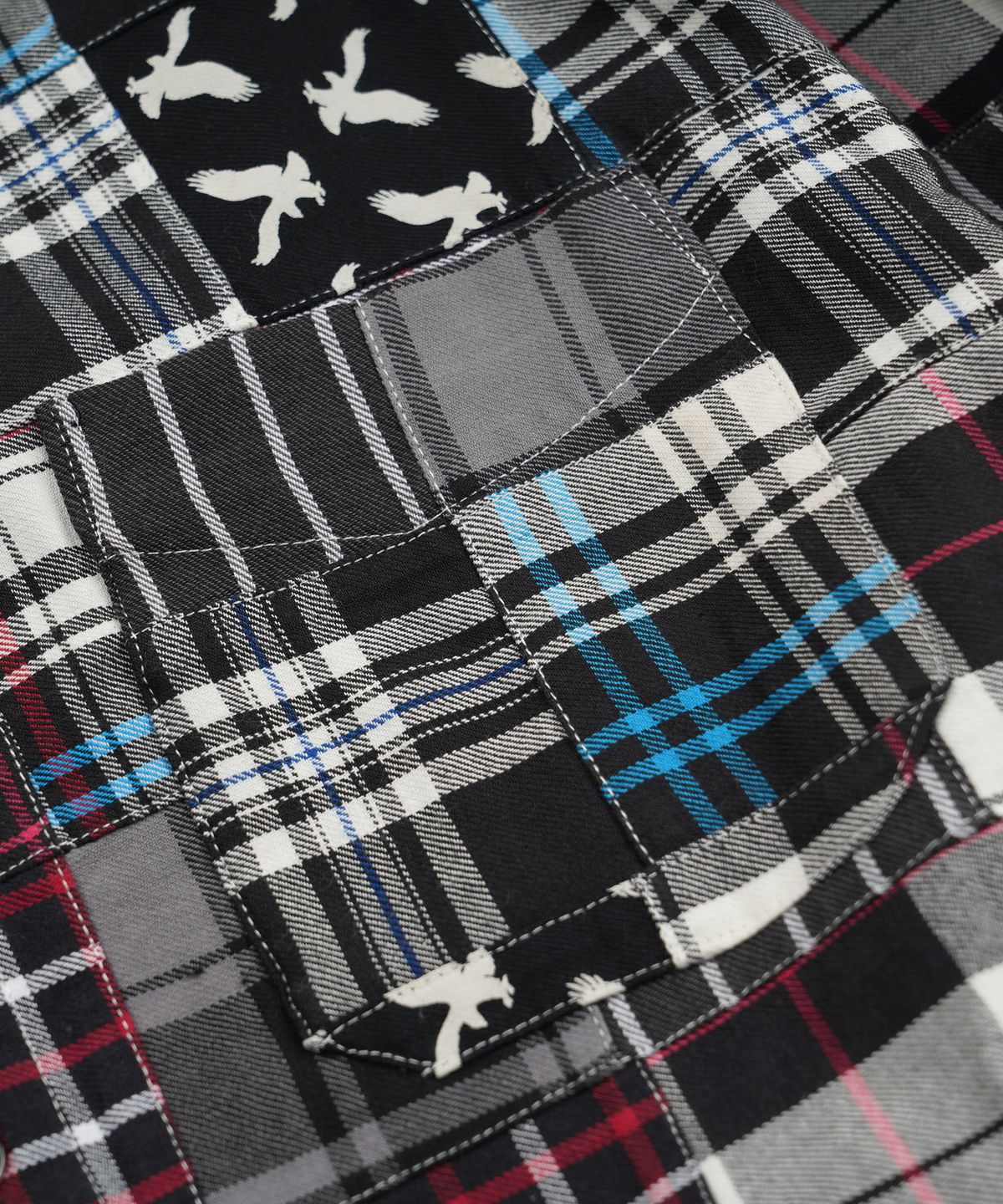 프리즘웍스(FRIZMWORKS) MADRAS PATCHWORK RELAXED SHIRT _ MONO