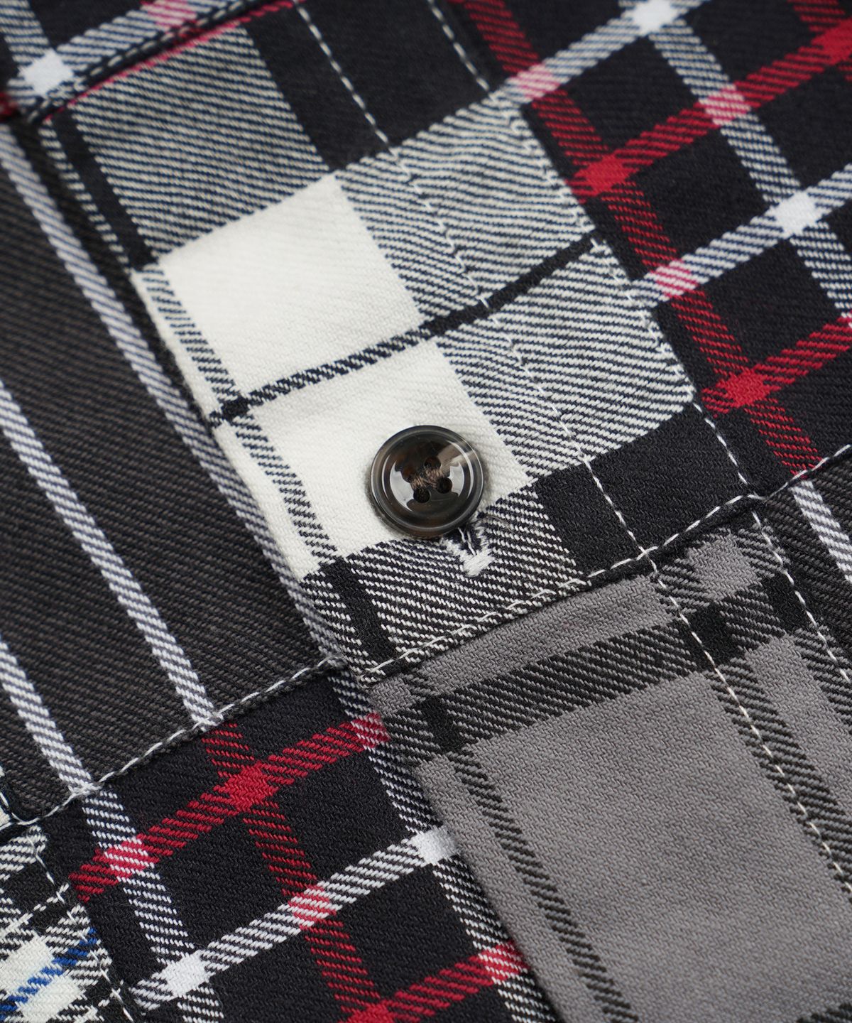 프리즘웍스(FRIZMWORKS) MADRAS PATCHWORK RELAXED SHIRT _ MONO