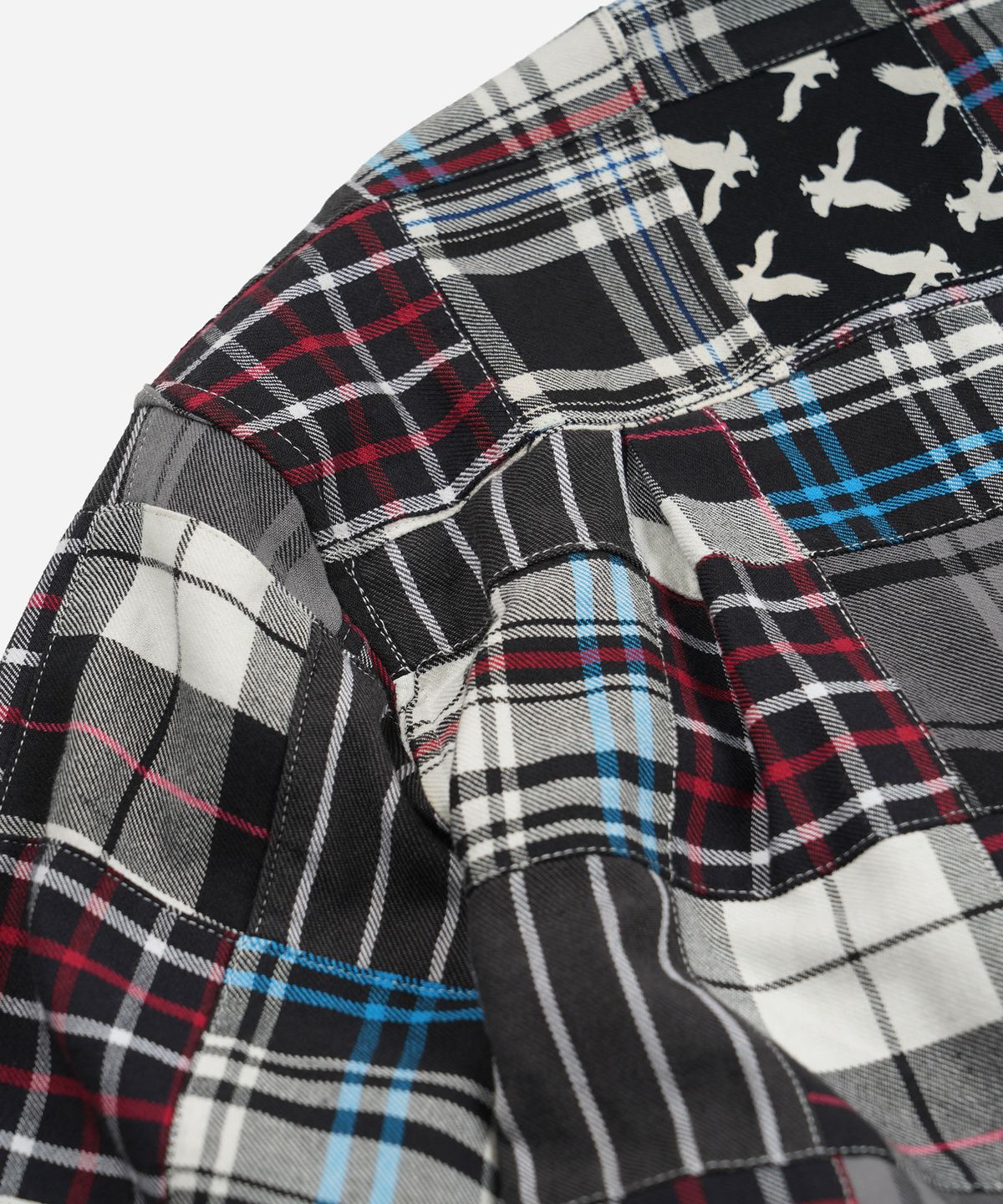 프리즘웍스(FRIZMWORKS) MADRAS PATCHWORK RELAXED SHIRT _ MONO