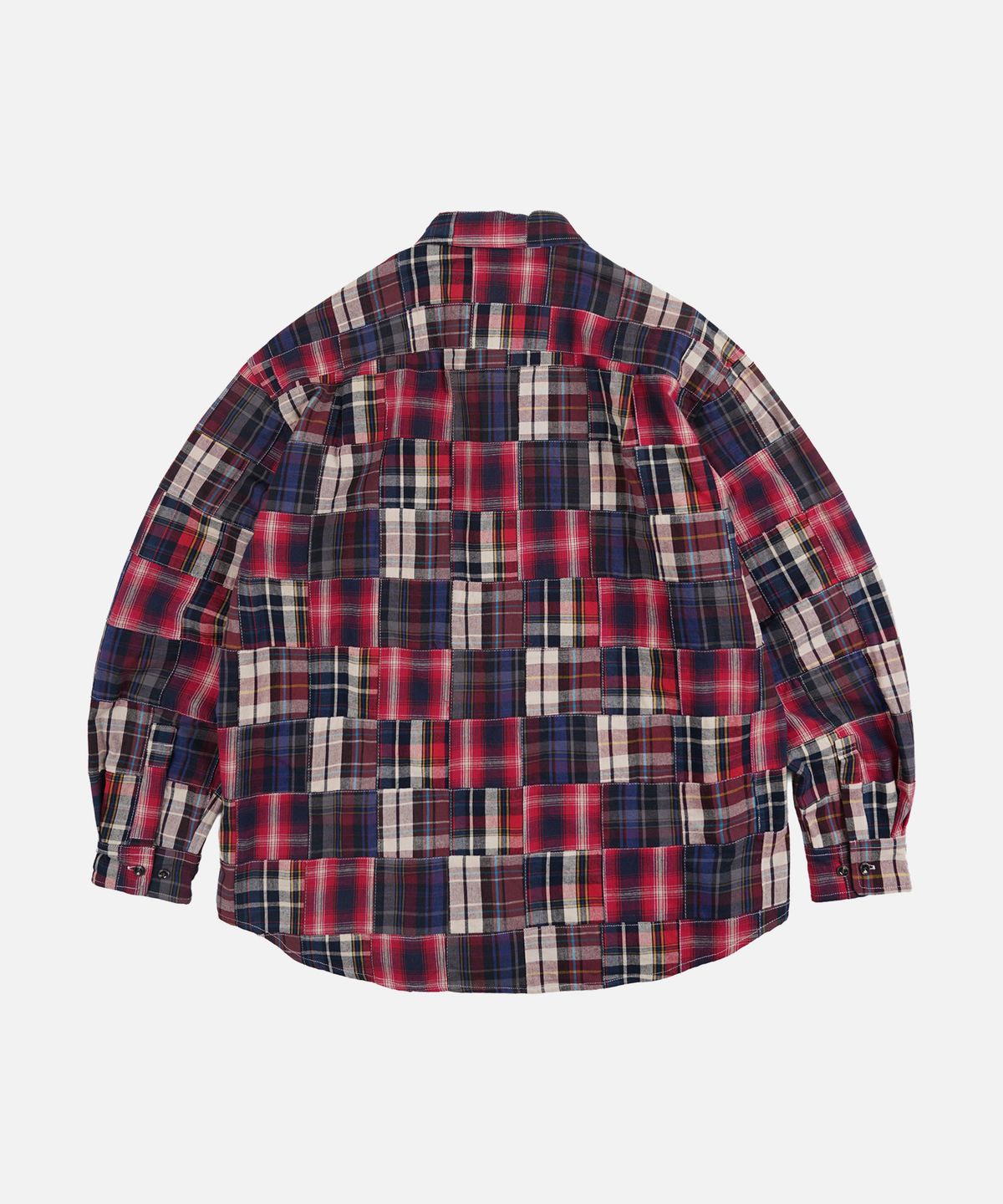프리즘웍스(FRIZMWORKS) MADRAS PATCHWORK RELAXED SHIRT _ WINE