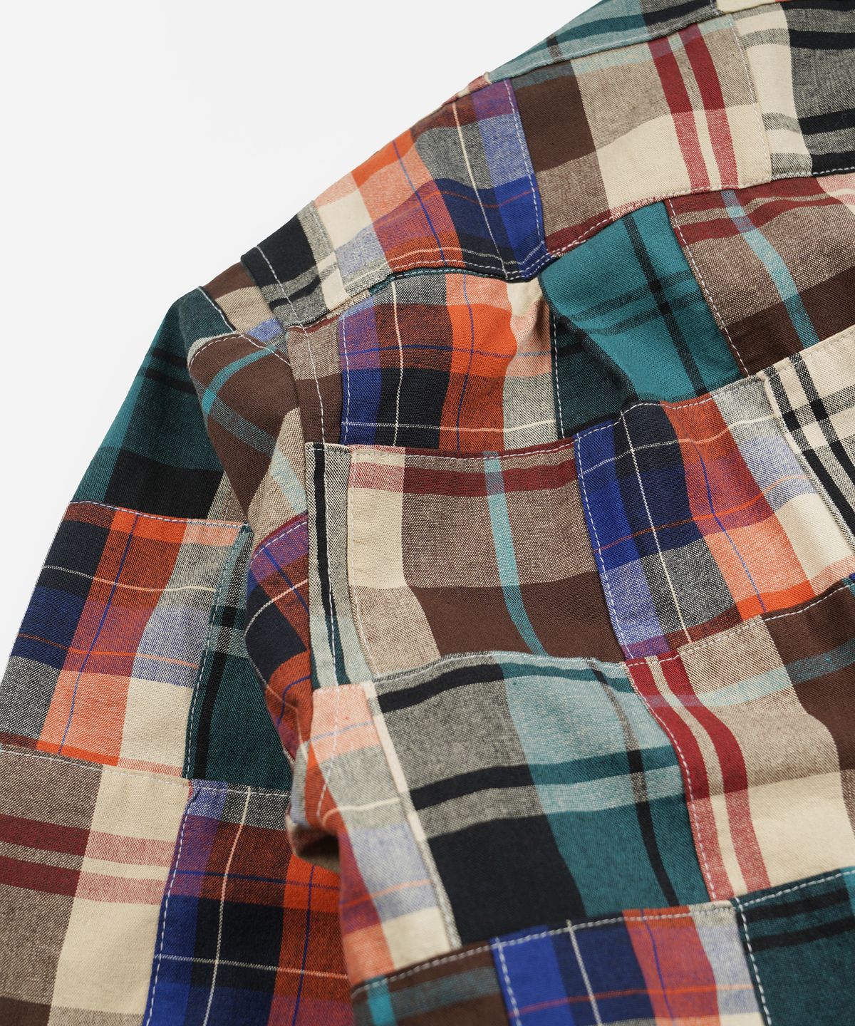 프리즘웍스(FRIZMWORKS) MADRAS PATCHWORK RELAXED SHIRT _ BEIGE