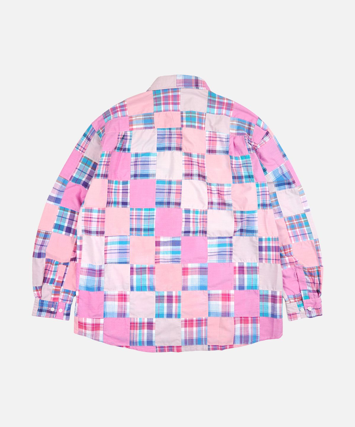 프리즘웍스(FRIZMWORKS) MADRAS PATCHWORK RELAXED SHIRT _ PINK